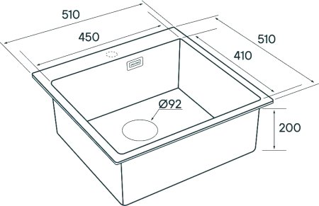 Мойка кухонная Paulmark Velten PM905151-GM вороненая сталь 