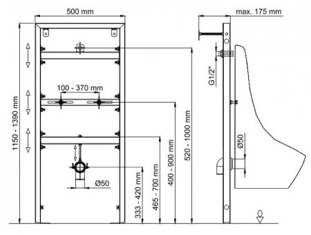 Инсталляция Berges Novum 049215 для писсуара Синяя 