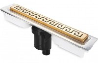 Душевой лоток Berges B1 Antik 600 092024 с решеткой Золото глянец