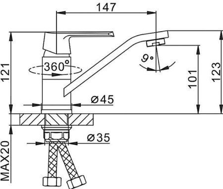Смеситель для кухни Frap H31 F4531 Белый 