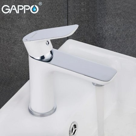 Смеситель для раковины Gappo G48 G1048 Белый Хром 