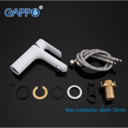 Смеситель для раковины Gappo G48 G1048 Белый Хром 