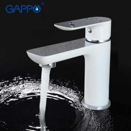 Смеситель для раковины Gappo G48 G1048 Белый Хром 