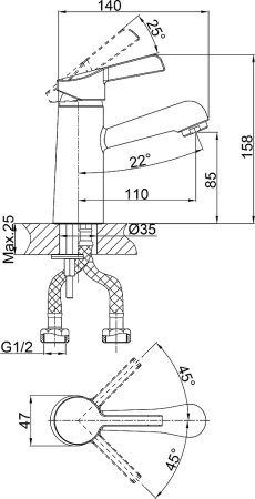 Смеситель D&K Rhein Schiller DA1462101 для раковины 