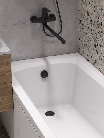 Смеситель для ванны Cersanit Brasko Black 64092 универсальный Черный матовый 