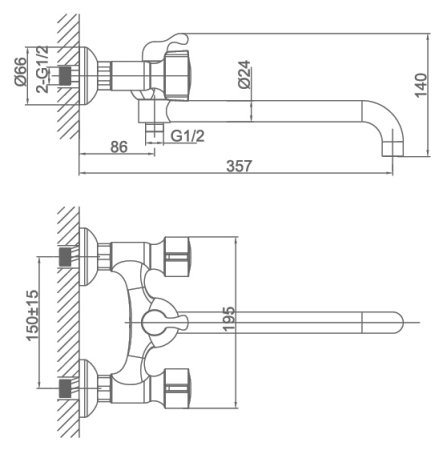 Смеситель D&K Torhall Hessen DA1413341 универсальный 