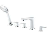 Смеситель на борт ванны GANZER GZ21088F WHITE/CHROME Смеситель на борт ванны GANZER GZ21088F WHITE/CHROME