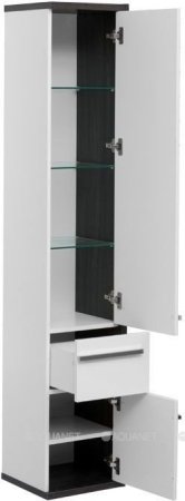 Шкаф-пенал для ванной Aquanet Фостер 35 эвкалипт мистери/белый 