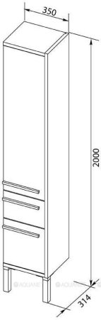 Шкаф-пенал для ванной Aquanet Фостер 35 эвкалипт мистери/белый 