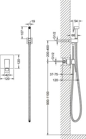 Гигиенический душ Timo Briana 7189/00SM со смесителем, хром 