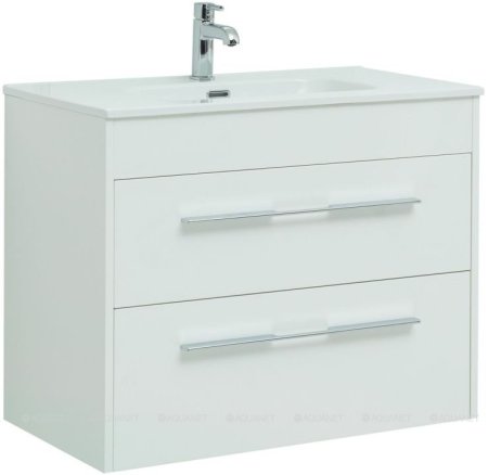 Тумба с раковиной Aquanet Августа 80 белый (ручка хром) 
