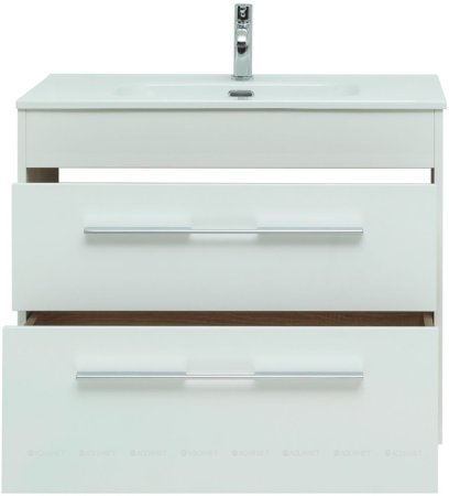 Тумба с раковиной Aquanet Августа 80 белый (ручка хром) 