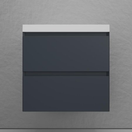 Тумба подвесная Style Line "Манхэттен 60" ЭМАЛЬ под ASTI 60 2 ящика PLUS графит 