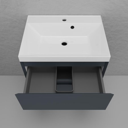 Тумба подвесная Style Line "Манхэттен 60" ЭМАЛЬ под ASTI 60 2 ящика PLUS графит 