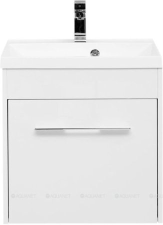 Тумба с раковиной Aquanet Августа 58 белый (ручка хром) 