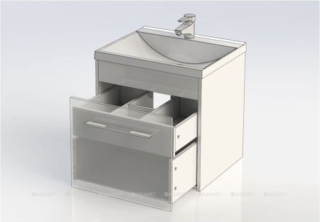 Тумба с раковиной Aquanet Августа 58 белый (ручка хром) 