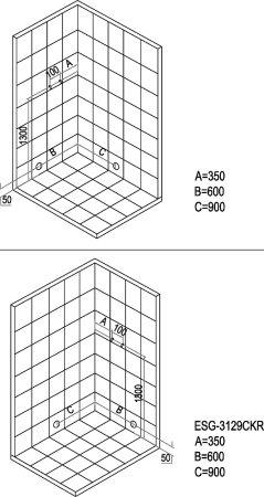 Кабина душевая ESBANO ESGT-3129 CKR 
