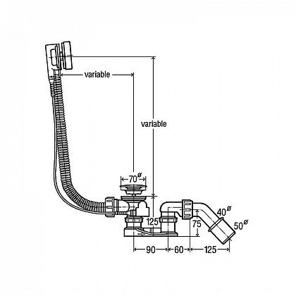 Слив-перелив для ванны Viega Simplex V1 6168.46 чёрный 