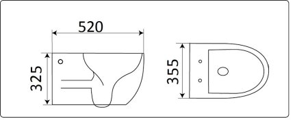 Унитаз подвесной CeramaLux 2196-18N черный 