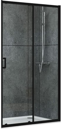 Душевая дверь Abber AG30100B 100x190 профиль Черный стекло прозрачное 