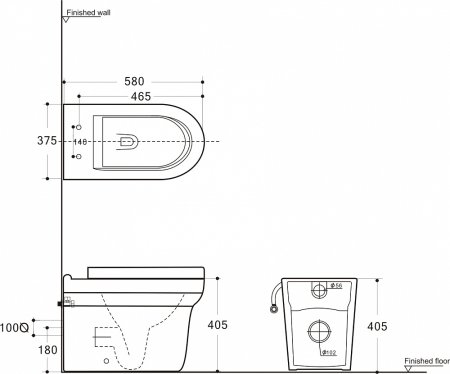Унитаз приставной Aquanet Nova-F 