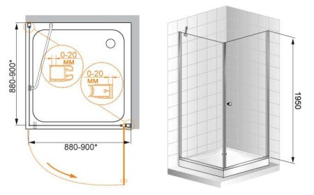 Душевой уголок Cezares Elena A1 100 C Cr 