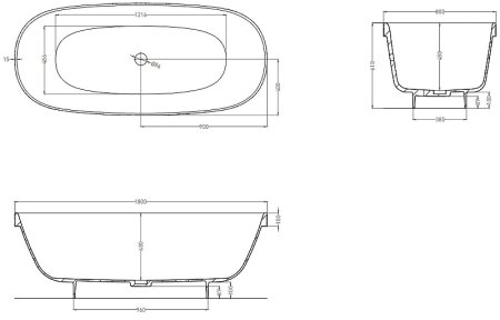 Ванна из искусственного камня Salini Greca 180х80 103121M Белая матовая 