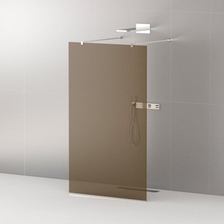 Душевая перегородка Cezares Liberta-L-2-110-120-BR-Cr стекло бронза, кронштейн 120 см 