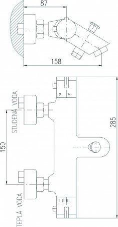 Смеситель Rav Slezak Dunaj Termostat TRM54.5 для ванны с душем 