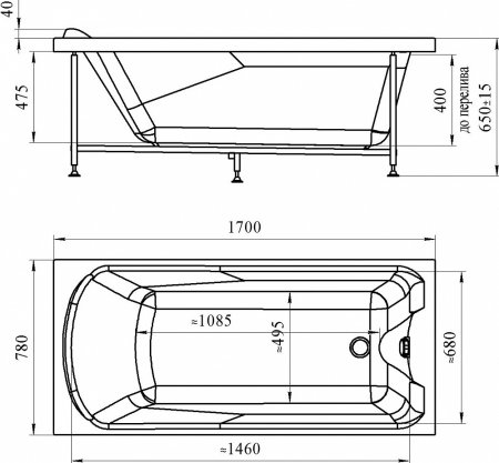 Акриловая ванна Radomir Ларедо 170x80 