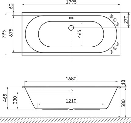 Акриловая ванна Excellent Oceana Slim WAEX.OCE18S.SOFT 180х80 