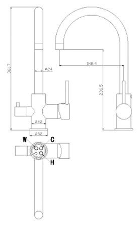 Смеситель для кухни Rossinka Z35-28 Хром 