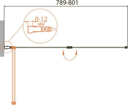 Шторка на ванну Cezares Relax V-2-80/140-P-Bi-L стекло punto 