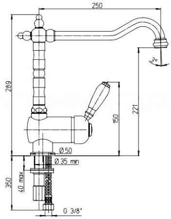 Смеситель для кухни Paini 64F3588ANTKM Старая бронза 