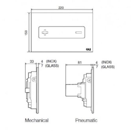 Кнопка смыва OLI OCEANIA 54564 нержавеющая сталь, матовый хром 