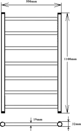 Полотенцесушитель электрический Zorg AZR HT- 013-PL 2 BR бронза, с полкой 