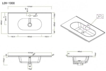 Раковина BelBagno Love 100 LOV-1000-LVB Белая 
