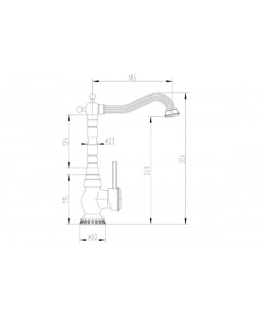 Смеситель ZorG Antic A 305K-BR для кухонной мойки, бронза 