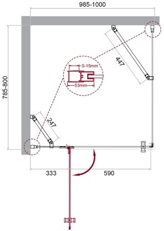 Душевой уголок BelBagno Kraft 100х80 KRAFT-AH-12-100/80-C-Cr-L профиль Хром стекло прозрачное 