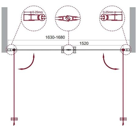 Душевая дверь BelBagno Etna 170 ETNA-B-2-170-C-Cr профиль Хром стекло прозрачное 
