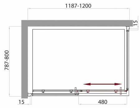 Душевой уголок BelBagno Uno 120x80 UNO-AH-1-120/80-P-Cr профиль Хром стекло рифленое 