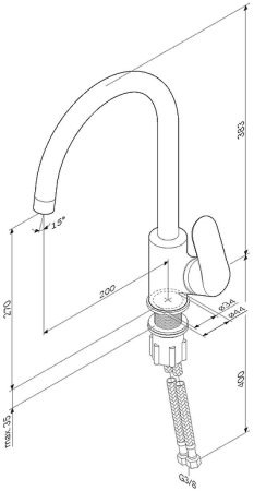 Смеситель для кухни AM.PM Like F8007111 Сатин 