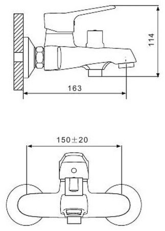 Смеситель для ванны Gappo G36 G3236 Хром 