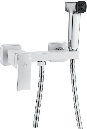 Гигиенический душ со смесителем Rose R1505F-1, белый/хром 