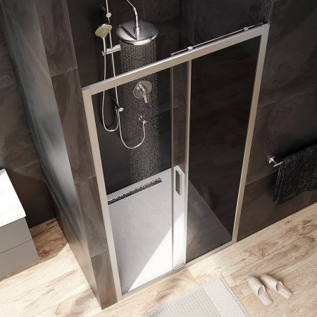 Душевая дверь AM.PM Gem Solo 100 W90G-100-1-195MG профиль Хром матовый стекло тонированное-прозрачное 