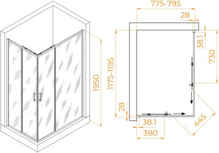 Душевой уголок RGW PA-246B 800x1200 