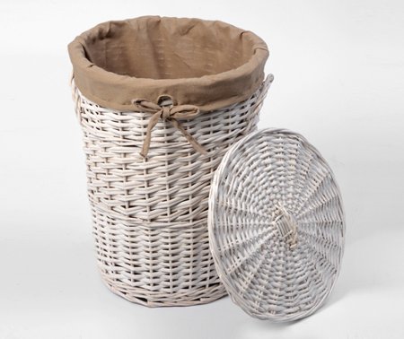 Корзина для белья WasserKRAFT Aller WB-106-L белая, большая 