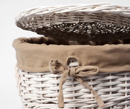 Корзина для белья WasserKRAFT Aller WB-106-L белая, большая 