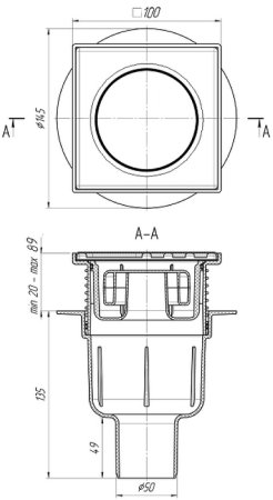Душевой трап Bronze de Luxe Узоры 21962-57 с решеткой Бронза 