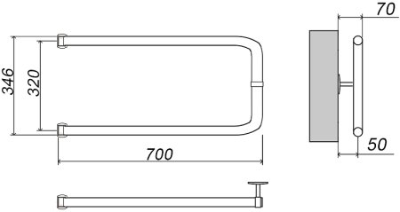 Водяной полотенцесушитель Grota Modesto 32х70 Хром 